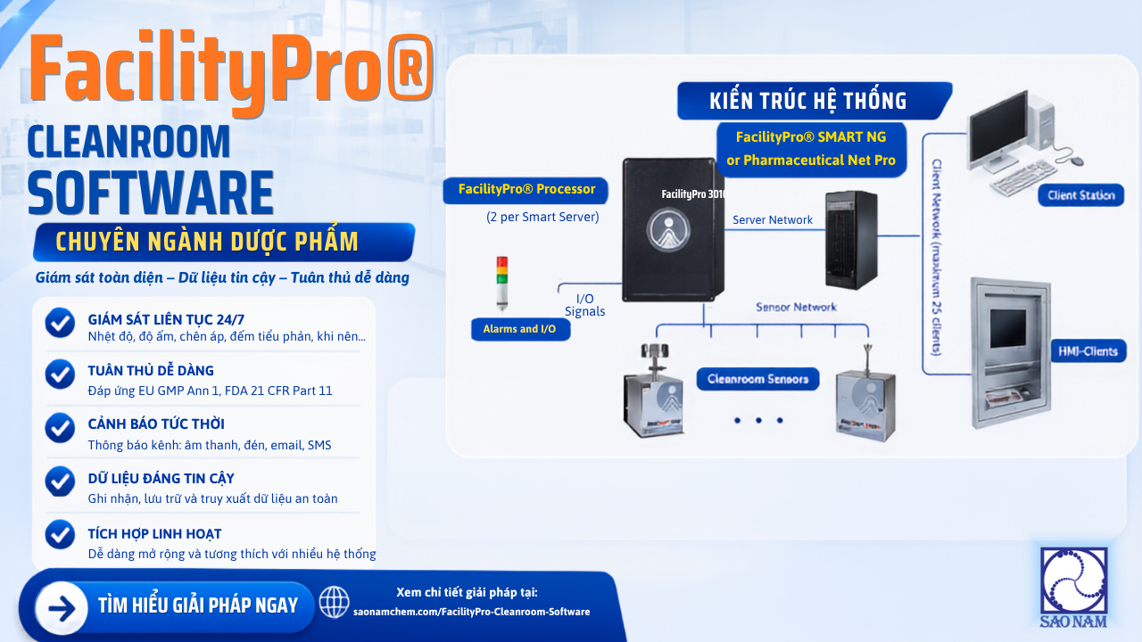 FacilityPro® Cleanroom Software chuyên ngành Dược Phẩm 